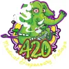The 420 Medical Dispensaries Pattaya Logo of a Green Elephant Smoking Cannabis.