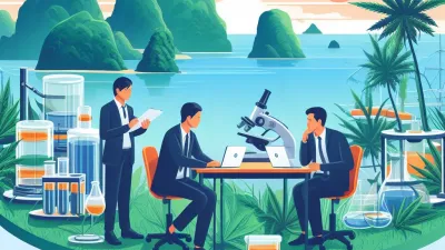 A drawing of scientists in Phuket doing Weed science